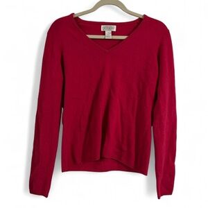Sutton Studio Cashmere Cherry V-Neck Sweater